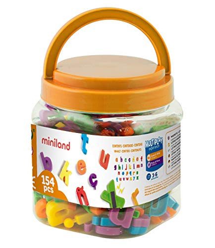 Miniland Magnetic Lowercase Letters Alphabet Jar (155 Pieces)