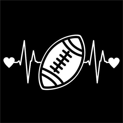 CCI Football Heartbeat Decal Vinyl Sticker|Cars Trucks Vans Walls Laptop| White |6.5 x 3.25 in|CCI1441 CCI Football Heartbeat Decal Vinyl Sticker|Cars Trucks Vans Walls Laptop| White |6.5 x 3.25 in|CCI1441