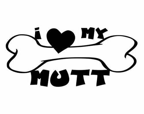 CCI I Love My Mutt Dog Bone Decal Vinyl Sticker|Cars Trucks Vans Walls Laptop| Black |6.5 x 3 in|CCI1448 CCI I Love My Mutt Dog Bone Decal Vinyl Sticker|Cars Trucks Vans Walls Laptop| Black |6.5 x 3 in|CCI1448