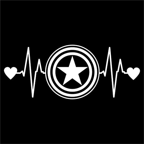 CCI Captain America Love Heartbeat Avengers Marvel Decal Vinyl Sticker|Cars Trucks Vans Walls Laptop| White |6.5 x 2.5 in|CCI1462 CCI Captain America Love Heartbeat Avengers Marvel Decal Vinyl Sticker|Cars Trucks Vans Walls Laptop| White |6.5 x 2.5 in|CCI1462
