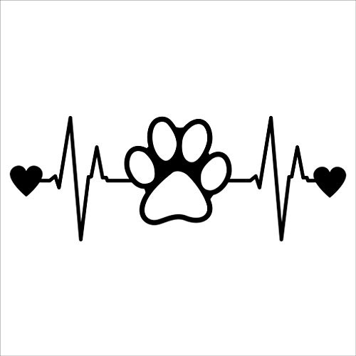 CCI Dog Paw Print Heartbeat Decal Vinyl Sticker|Cars Trucks Vans Walls Laptop| Black |6.5 x 2.5 in|CCI1488 CCI Dog Paw Print Heartbeat Decal Vinyl Sticker|Cars Trucks Vans Walls Laptop| Black |6.5 x 2.5 in|CCI1488