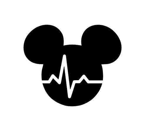 CCI Mickey Mouse Heartbeat Decal Vinyl Sticker|Cars Trucks Vans Walls Laptop|Black |5.5 in|CCI381
