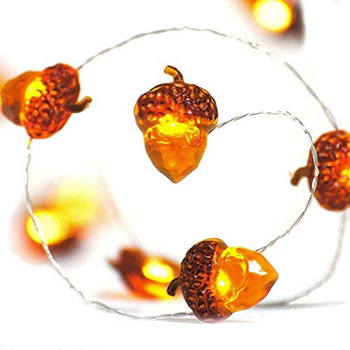Acorn Lights,40 LEDs String Lights,Battery Powered 10ft Fairy lights with Remote DIY Home Party Decoration Holiday Wedding, for Thanksgiving Autumn Bedroom Christmas Halloween Fall Tree Decoration