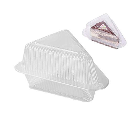 50 Pack Cheesecake Containers,Clear plastic Hinged Cake Slice Container 4 inch x 3 inch (50)