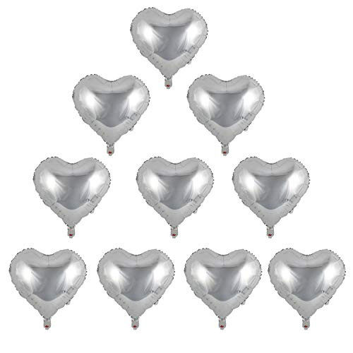 10 Pcs Silvery Heart-Shaped Balloon 18 Inch Aluminum Foil Balloon Mylar Balloon Happy Birthday Balloons Banner 10 Pcs Silvery Heart-Shaped Balloon 18 Inch Aluminum Foil Balloon Mylar Balloon Happy Birthday Balloons Banner