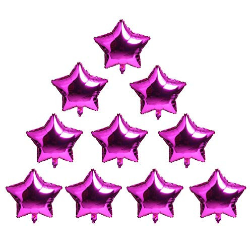 10 Pcs Pink Star-Shaped Balloon 18 Inch Foil Balloon Mylar Balloon Happy Birthday Balloons Banner 10 Pcs Pink Star-Shaped Balloon 18 Inch Foil Balloon Mylar Balloon Happy Birthday Balloons Banner