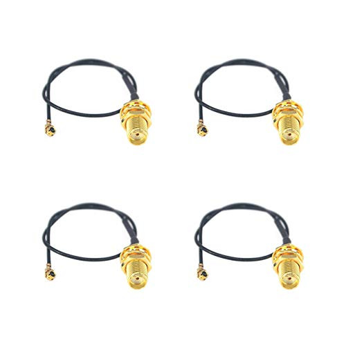 Karcy Mini PCI UFL to SMA Female Connector Antenna WiFi Pigtail Cable IPX to SMA Extension Connector Pigtail Pack of 4