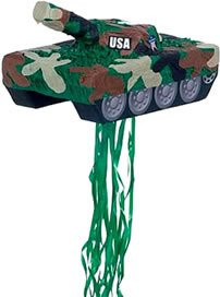 YA OTTA PINATA 30229 Tank Pull String Pinata - paper