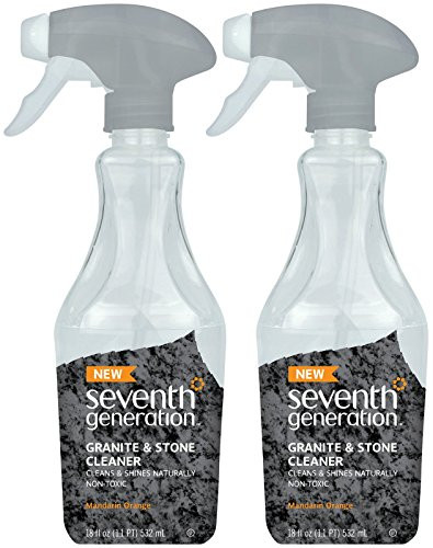 Seventh Generation Granite and Stone Cleaner, Mandarin Orange, 18 Ounces, 2 pk