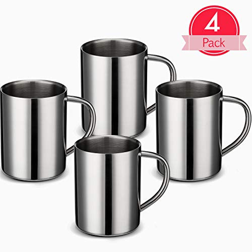 4 PACK 14 OZ stainless steel mug coffee mug Double Walled Insulated Coffee Beer Tea Cup Mugs