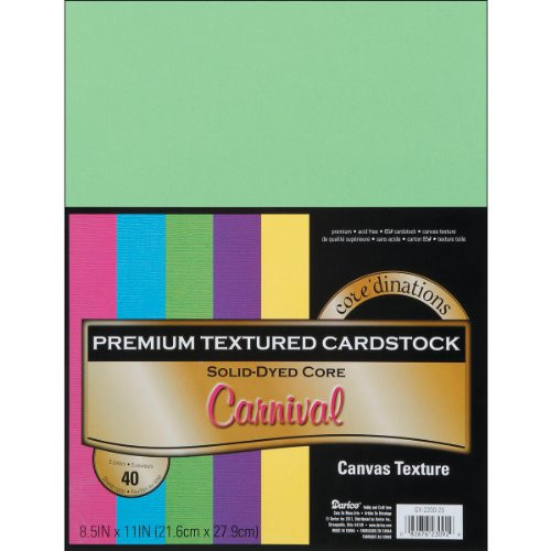 Darice Core'dinations Value Pack Cardstock 8.5"X11" 40/Pkg-Carnival - Textured
