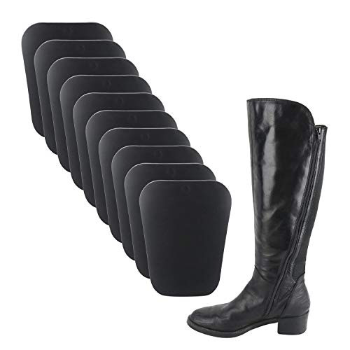 Homend 5 Pairs (10 Sheets) Boot Shaper Form Inserts Boots Tall Support for Women and Men (5 Pairs Black; 14 Length)