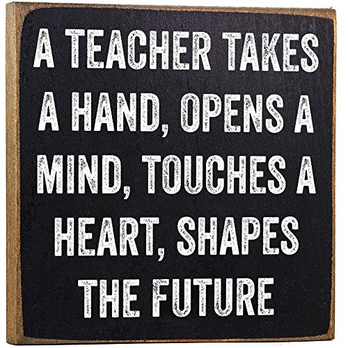 Make Em Laugh Teacher Takes a Hand Wooden Sign