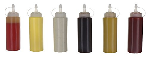 Oaklyn (6pk) 12 oz Plastic Squeeze Squirt Condiment Bottles with Twist On Cap Lids - top dispensers for Ketchup Mustard Mayo hot sauces Olive Oil - Bulk Clear bpa Free BBQ Set Oaklyn (6pk) 12 oz Plastic Squeeze Squirt Condiment Bottles with Twist On Cap Lids - top dispensers for Ketchup Mustard Mayo hot sauces Olive Oil - Bulk Clear bpa Free BBQ Set