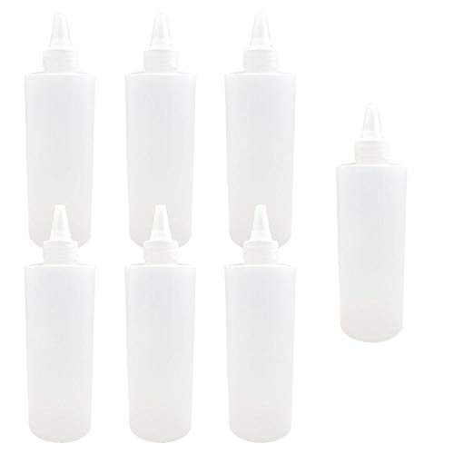 7 Pack 16oz Clear Plastic Squeeze Bottles,Condiment Squeeze Bottles with Twist Top Cap,Refillable Squeeze Sauce Bottle for Sauces,Condiments,Arts and Crafts