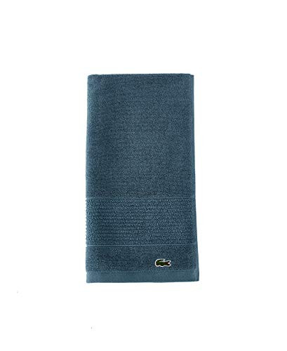 Lacoste Legend 100% Supima Cotton Towel, 650 GSM, 16" W x 30" L Hand, Dark Teal