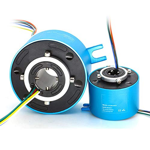 Taidacent Through Hole Conductive Rotary Slip Rings Electrical Brush Ring Rotating Electrical Connector Slip Ring (Aperture 8mm 6 way 5A)
