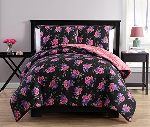 VCNY Home Dustry Rose Reversible 2 Piece Bedding Comforter Set, Twin, Pink