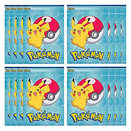Pokemon 16 Pack Pikachu Party Plastic Loot Treat Candy Favor Bags (Plus Party Planning Checklist by Mikes Super Store)