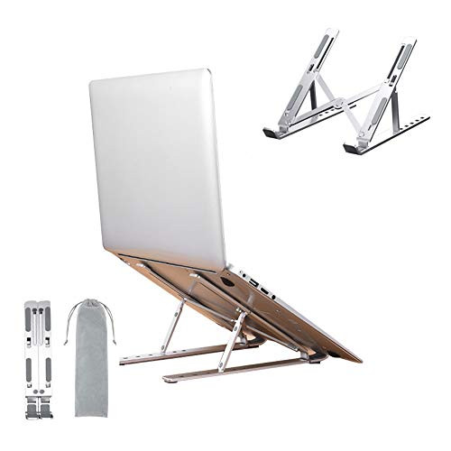 Portable Laptop Stand, Laptop Holder Riser Computer Stand, Aluminum 9-Angles Adjustable Ventilated Notebook Stand Mount for MacBook Air Pro, Lenovo, Dell, More 10-15.6 Laptops - Silver Portable Laptop Stand, Laptop Holder Riser Computer Stand, Aluminum 9-Angles Adjustable Ventilated Notebook Stand Mount for MacBook Air Pro, Lenovo, Dell, More 10-15.6 Laptops - Silver