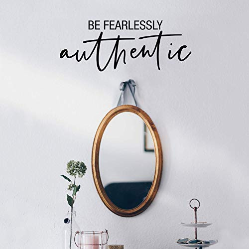 Vinyl Wall Art Decal - Be Fearlessly Authentic - 8.5" x 22" - Modern Inspirational Positive Quote Sticker for Home Bedroom Playroom Living Room Closet Office Workplace Decor (Black) Vinyl Wall Art Decal - Be Fearlessly Authentic - 8.5" x 22" - Modern Inspirational Positive Quote Sticker for Home Bedroom Playroom Living Room Closet Office Workplace Decor (Black)