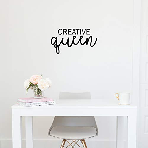 Vinyl Wall Art Decal - Creative Queen - 12" x 22" - Trendy Cute Inspirational Positive Women Quote Sticker for Home Bedroom Closet Girls Room Living Room Work Office Feminine Decor (Black) Vinyl Wall Art Decal - Creative Queen - 12" x 22" - Trendy Cute Inspirational Positive Women Quote Sticker for Home Bedroom Closet Girls Room Living Room Work Office Feminine Decor (Black)