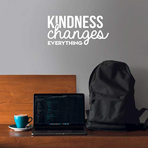 Vinyl Wall Art Decal - Kindness Changes Everything - 11" x 23" - Trendy Cute Motivational Optimistic Quote Sticker for Home Bedroom Closet Living Room Playroom Coffee Shop Office Decor (White) Vinyl Wall Art Decal - Kindness Changes Everything - 11" x 23" - Trendy Cute Motivational Optimistic Quote Sticker for Home Bedroom Closet Living Room Playroom Coffee Shop Office Decor (White)