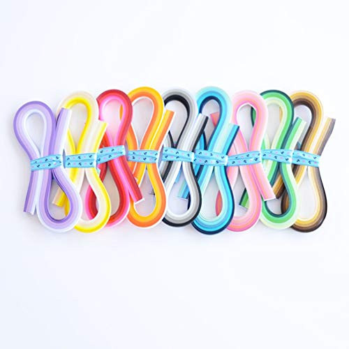 9 Pack 900 Strips Quilling Paper Kit, 5mm x 39cm, 36 Shades of Colors, Quilling Paper, Arts and Craft, Card Design Making, Paper Flower Making