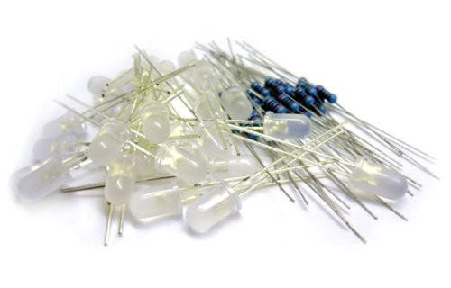 microtivity IL153 5mm Diffused White LED w/Resistors (Pack of 30)