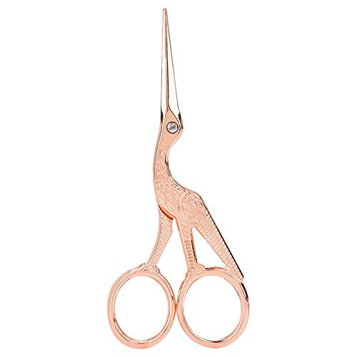 Embroidery Scissors, Vintage Rose Gold Crane Shape Stainless Steel Scissors for DIY Tailor Sewing Embroidery Craft Needlework Art Work