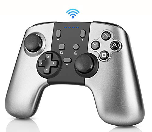 Wireless Controller for Nintendo Switch, Remote Switch Pro Controller Gamepad Joystick for Nintendo Switch Console, Adjustable Turbo Dual Shock Gyro 6-Axis (Gray)