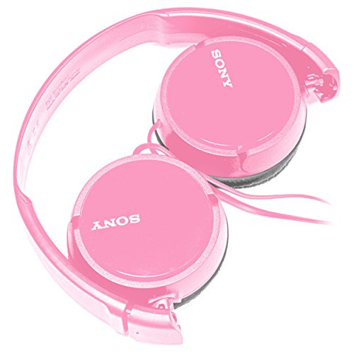 SONY Over Ear Best Stereo Extra Bass Portable Foldable Headphones Headset for Apple iPhone iPod/Samsung Galaxy/mp3 Player/3.5mm Jack Plug Cell Phone (Rose)