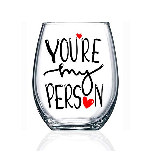 You're My Person Funny Stemless Wine Glass, Best Friend Wine Glass for Women, Perfect Birthday, Wedding, Christmas, Mother's Day Gift for Women Friend You're My Person Funny Stemless Wine Glass, Best Friend Wine Glass for Women, Perfect Birthday, Wedding, Christmas, Mother's Day Gift for Women Friend