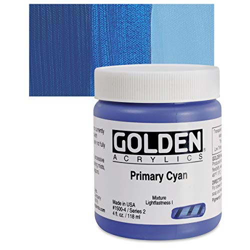 4 Oz Heavy Body Acrylic Color Paints Color: Primary Cyan