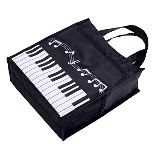 Piano Keys Handbag Reusable Grocery Bag Shoulder Shopping Bag Tote Bag for Music Teacher Girls Gift Bag (Piano Keys Handbag Black)
