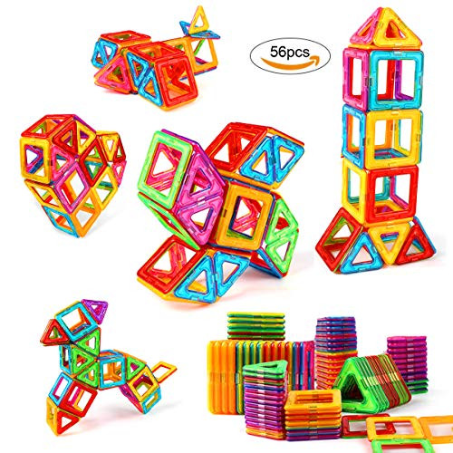 Korano Magnet Building Tiles, Magnetic 3D Building Blocks Set for Kids, Magnetic Educational Stacking Blocks Boys Girls Toys (56PCS) Korano Magnet Building Tiles, Magnetic 3D Building Blocks Set for Kids, Magnetic Educational Stacking Blocks Boys Girls Toys (56PCS)