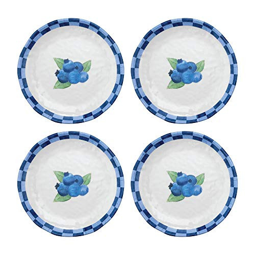 Supreme Housewares 554 Blueberry Gourmet Art 4-Piece Melamine 6" Plate, 6 Inch