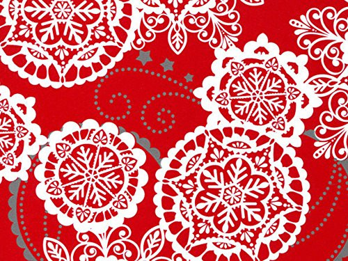 Lacy Snowflake Christmas Holiday Gift Wrap Paper - 15 Foot Roll