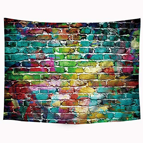 Riyidecor Graffiti Colorful Brick Tapestry Hip Hop Painting Tapestry Colorful Street Tapestry Artistic Wall Hanging Bedding Wall Art Decor Bathroom Fabric Home Dorm Living Room 51x59Inch Riyidecor Graffiti Colorful Brick Tapestry Hip Hop Painting Tapestry Colorful Street Tapestry Artistic Wall Hanging Bedding Wall Art Decor Bathroom Fabric Home Dorm Living Room 51x59Inch