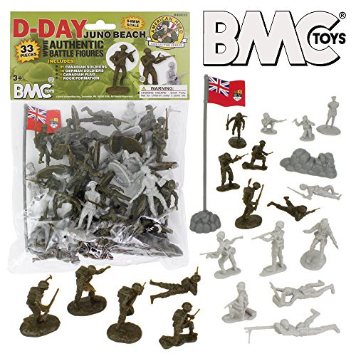 BMC WW2 D-Day Juno Beach Plastic Army Men - 33pc Canada & German Soldier Figures BMC WW2 D-Day Juno Beach Plastic Army Men - 33pc Canada & German Soldier Figures