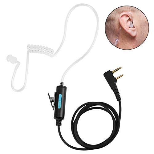 Two Way Radio Earpiece with Clear Acoustic Tube Walkie Talkie 2 Pin Security Headset with Mic for SAMCOM Radios