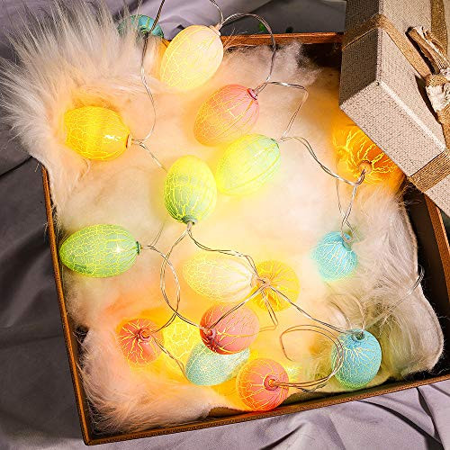20 Easter Eggs LED String Lights Battery Operated Fairy String Lights Indoor Outdoor Easter Decorations for Home Easter Tree Upstairs Banister Party 10ft