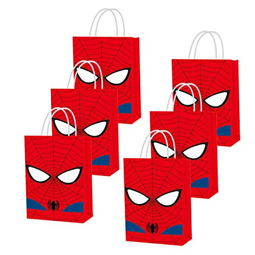 MC TTL-Spiderman Gift Bag Party Bag Child Boy Super Hero Theme Birthday Party Decoration Gift Superhero Birthday Party Supplies Gift Candy Hospitality Candy Bag 12 Pieces