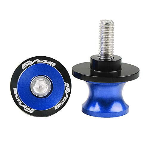 2pcs 8MM M8 X1.5 Motorcycle Swing arm Sliders Spools CNC Swing Arm Stand Screw For SUZUKI SV 650 SV650 SV650S SV 650 S SV650X SV 650 X (Blue)