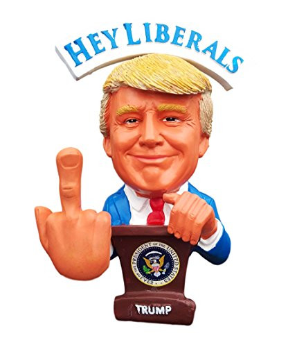 Donald Trump Doll - This Bobblehead Trump Has A Bobbling Middle Finger Instead of Head - F.U Media/Liberals