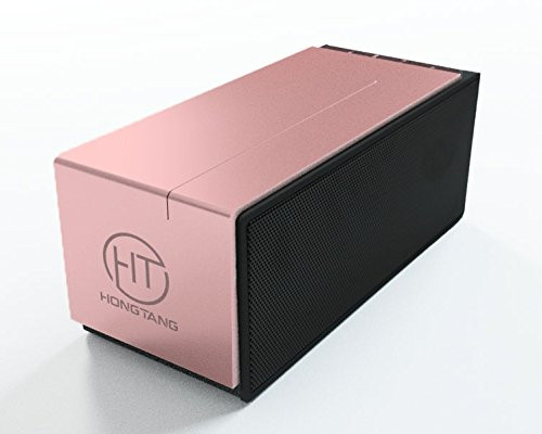 HongTang Portable Bluetooth Speaker with Loud Stereo Sound, Rich Bass, 6-Hour Playtime, 33 ft Bluetooth Range, Built-In Mic. Perfect Wireless Speaker for iPhone, Samsung and more (Rose Gold)