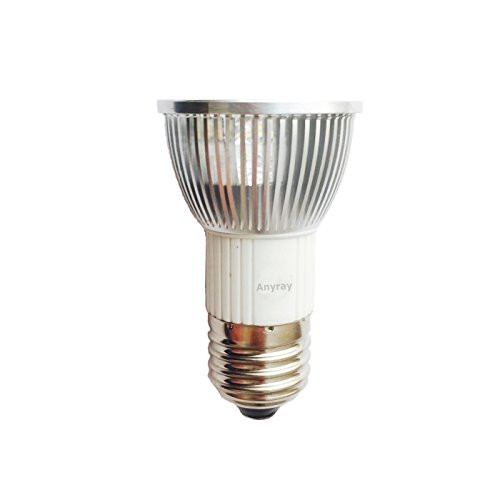 Anyray LED JDR Light Bulb Dimmable 120V - Warm White 5W=(50W Halogen Replacement) E26 / E27 Medium Base 130V