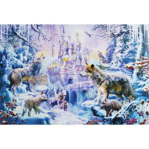 1000 Piece Jigsaw Puzzles for Adults Kids Teen - Difficult and Challenge Large Puzzle Game Artwork - The Wolf and Castle