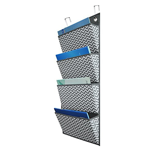 Cascading File Organizer,Hanging Wall File Organizer,Storage Pocket Chart 4 Pockets with 2 Hangers by Eamay for School Office Home Organize Assignments,Files,Scrapbook Paper