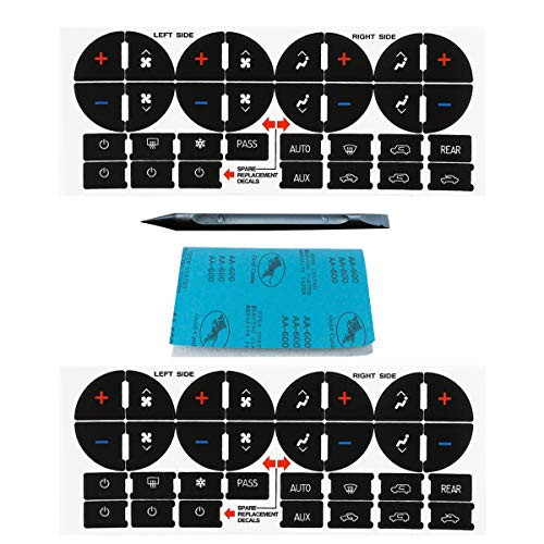 Henzxi Replacement AC Dash Button Sticker Repair Kit Pack of 2 Fit for Suburban Chevy Tahoe Silverado Traverse GMC Acadia GMC - Fix Ruined Faded A/C Panel Decals 2006-2014 Henzxi Replacement AC Dash Button Sticker Repair Kit Pack of 2 Fit for Suburban Chevy Tahoe Silverado Traverse GMC Acadia GMC - Fix Ruined Faded A/C Panel Decals 2006-2014